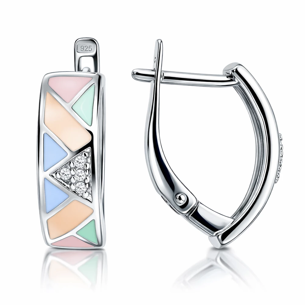 Серьги с фианитами из серебра 925 пробы