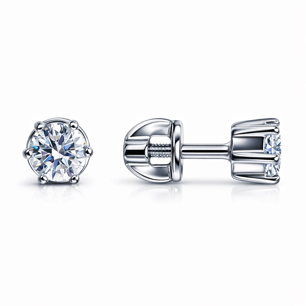 Серьги с фианитами из серебра 925 пробы