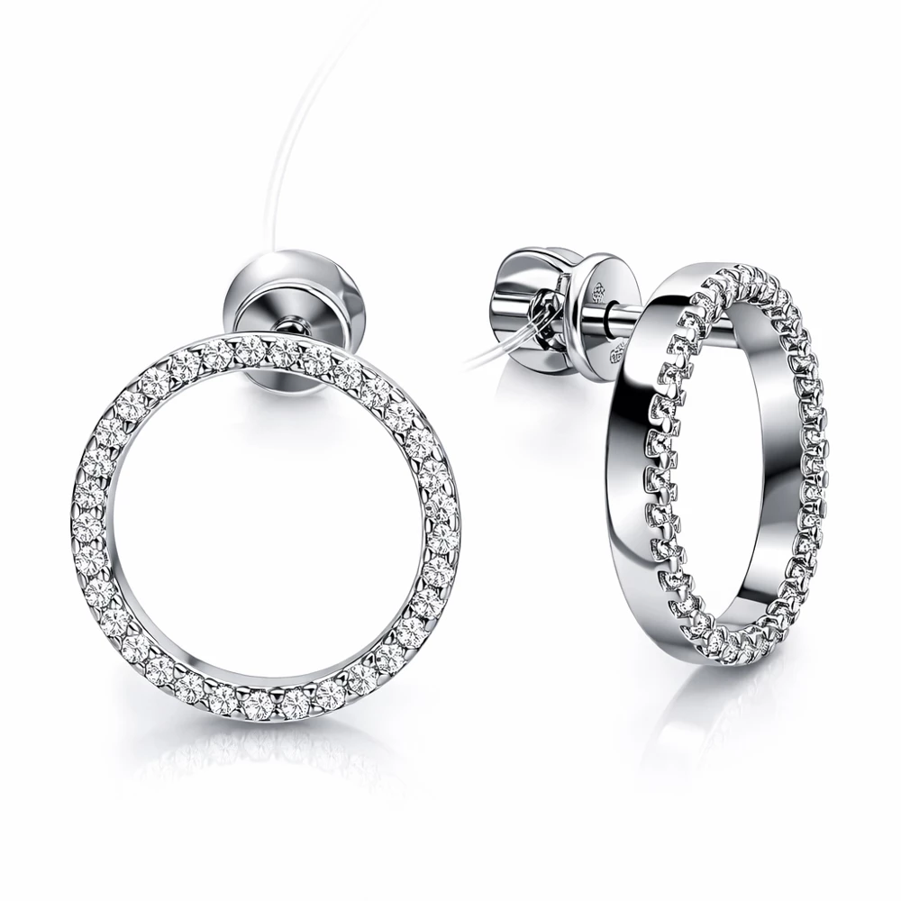 Серьги с фианитами из серебра 925 пробы