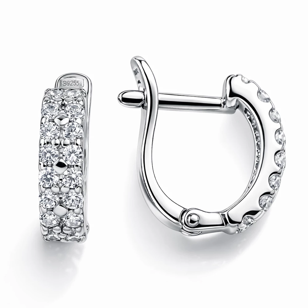 Серьги с фианитами из серебра 925 пробы