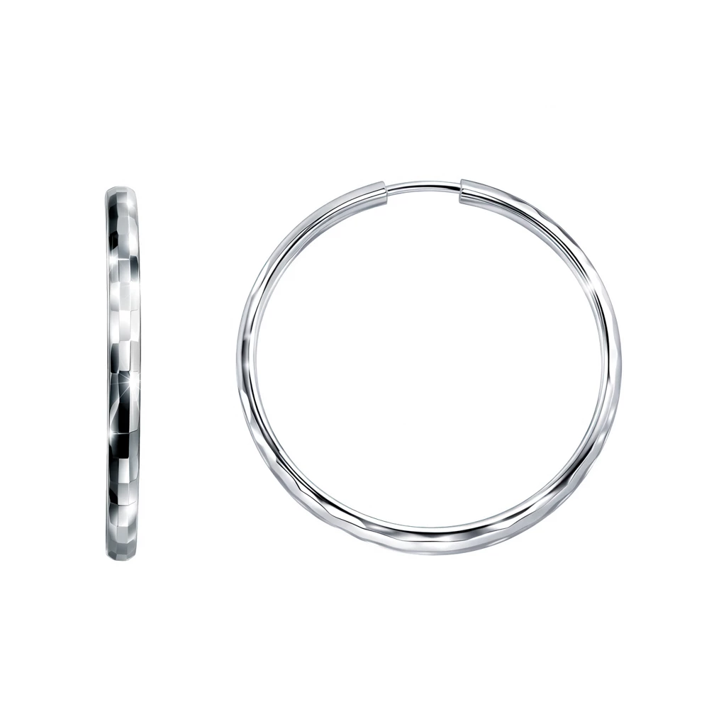 Серьги конго из серебра 925 пробы