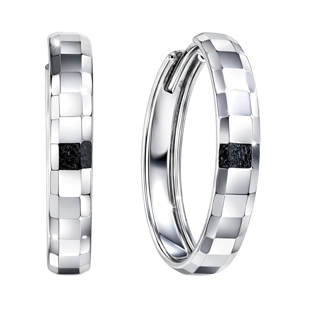 Серьги конго из серебра 925 пробы