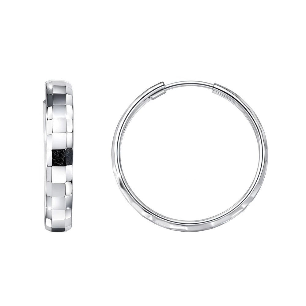 Серьги конго из серебра 925 пробы