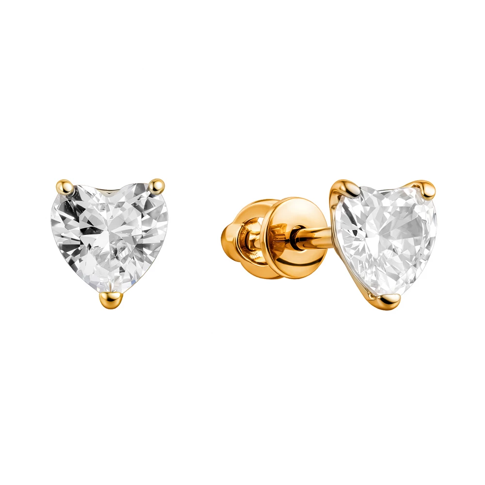 Серьги с фианитами из серебра 925 пробы