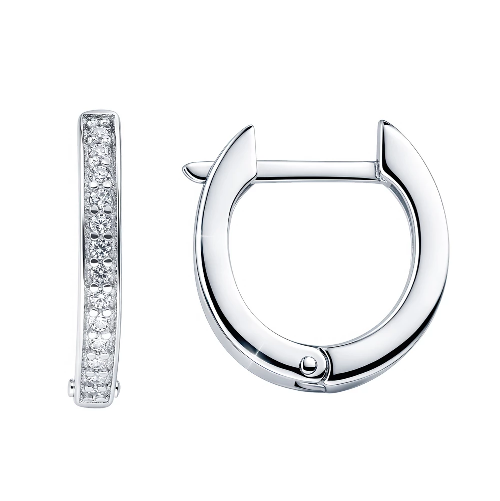 Серьги с фианитами из серебра 925 пробы