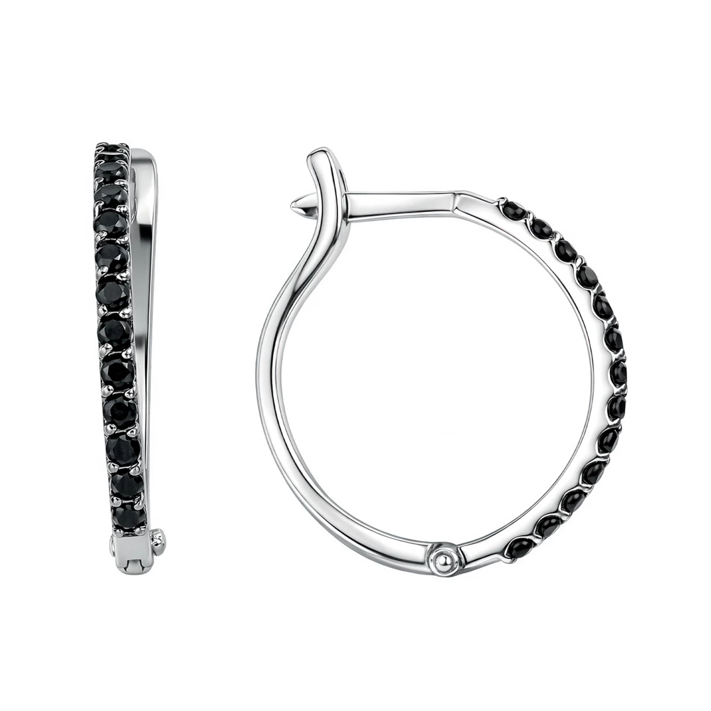 Серьги с фианитами из серебра 925 пробы