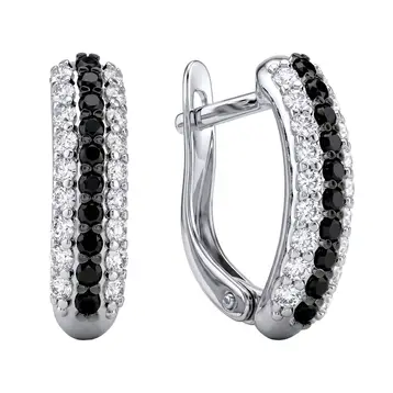 Серьги с фианитами из серебра 925 пробы