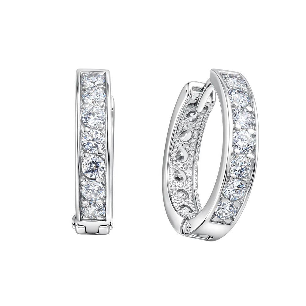 Серьги с фианитами из серебра 925 пробы