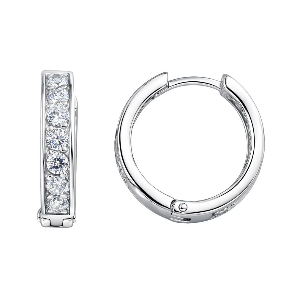 Серьги с фианитами из серебра 925 пробы