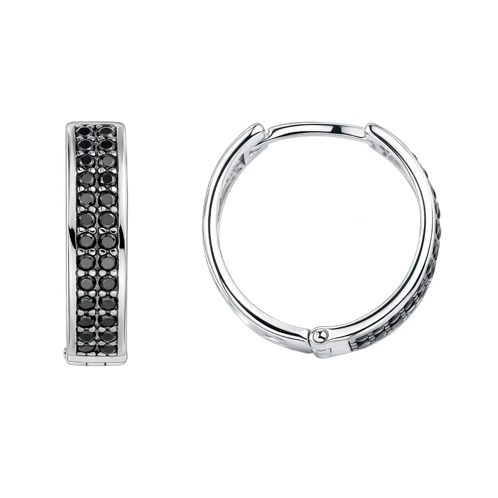 Серьги с фианитами из серебра 925 пробы