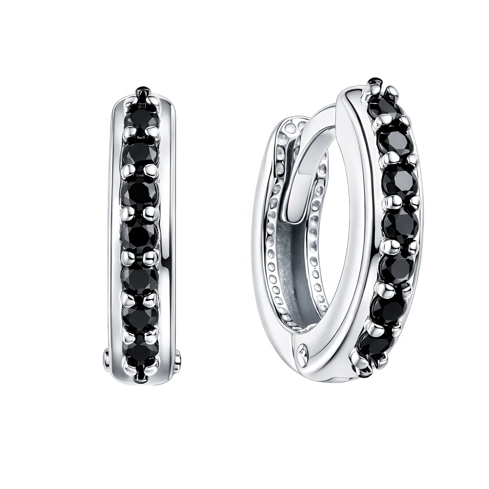 Серьги с фианитами из серебра 925 пробы