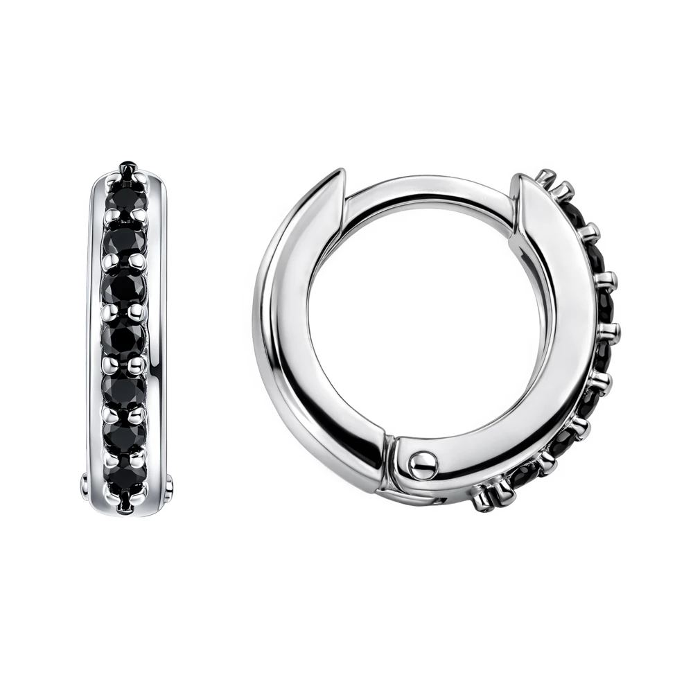 Серьги с фианитами из серебра 925 пробы