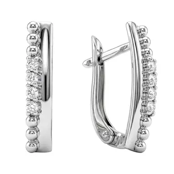 Серьги с фианитами из серебра 925 пробы