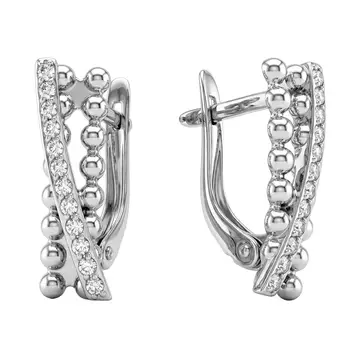 Серьги с фианитами из серебра 925 пробы