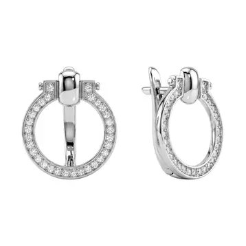 Серьги с фианитами из серебра 925 пробы