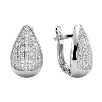 Серьги с фианитами из серебра 925 пробы