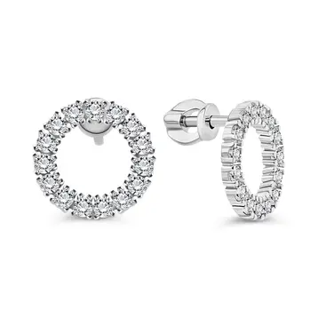 Серьги с фианитами из серебра 925 пробы