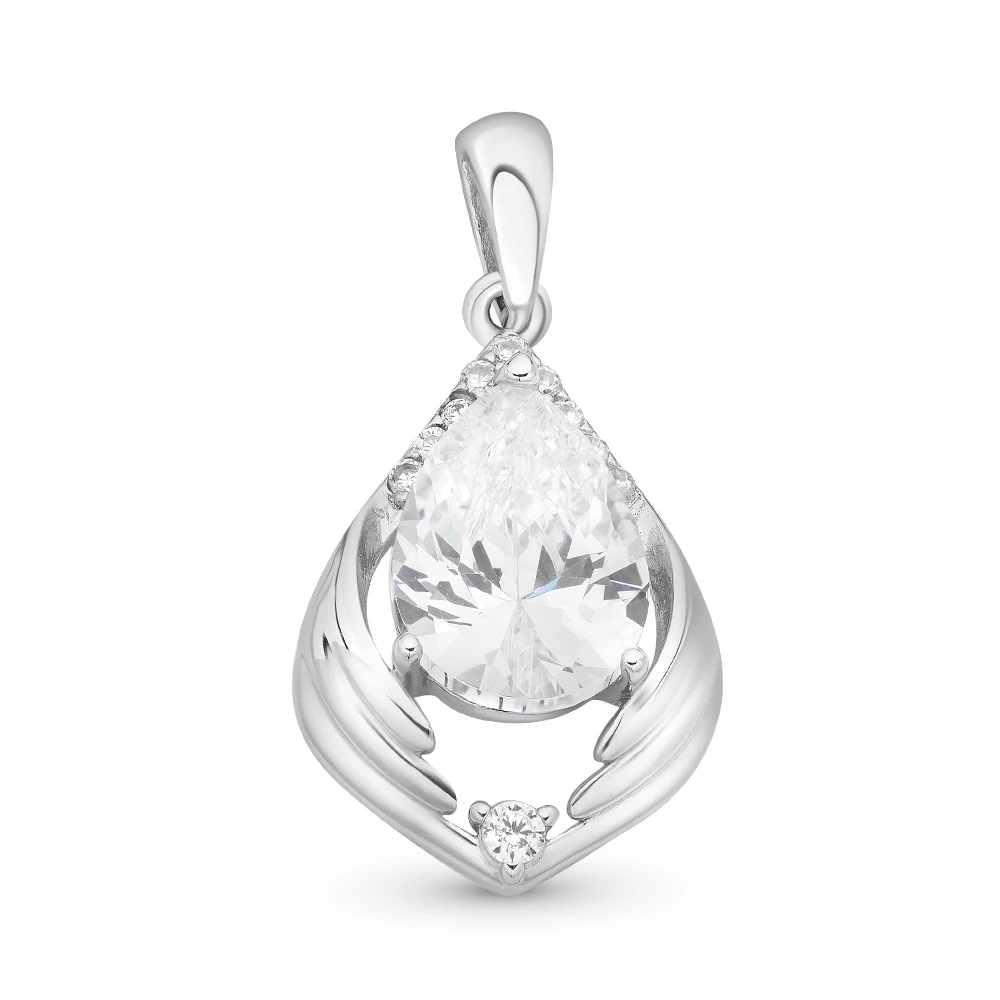 Подвес с фианитами из серебра 925 пробы