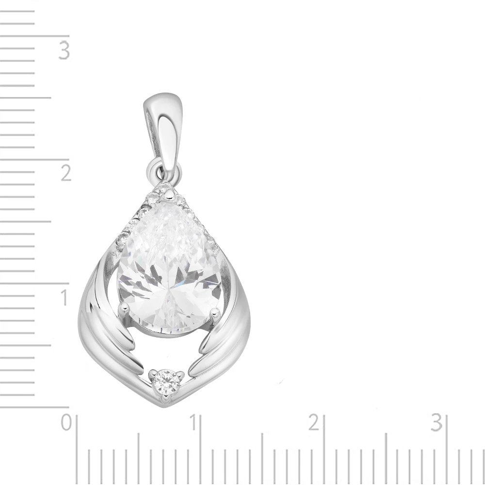 Подвес с фианитами из серебра 925 пробы