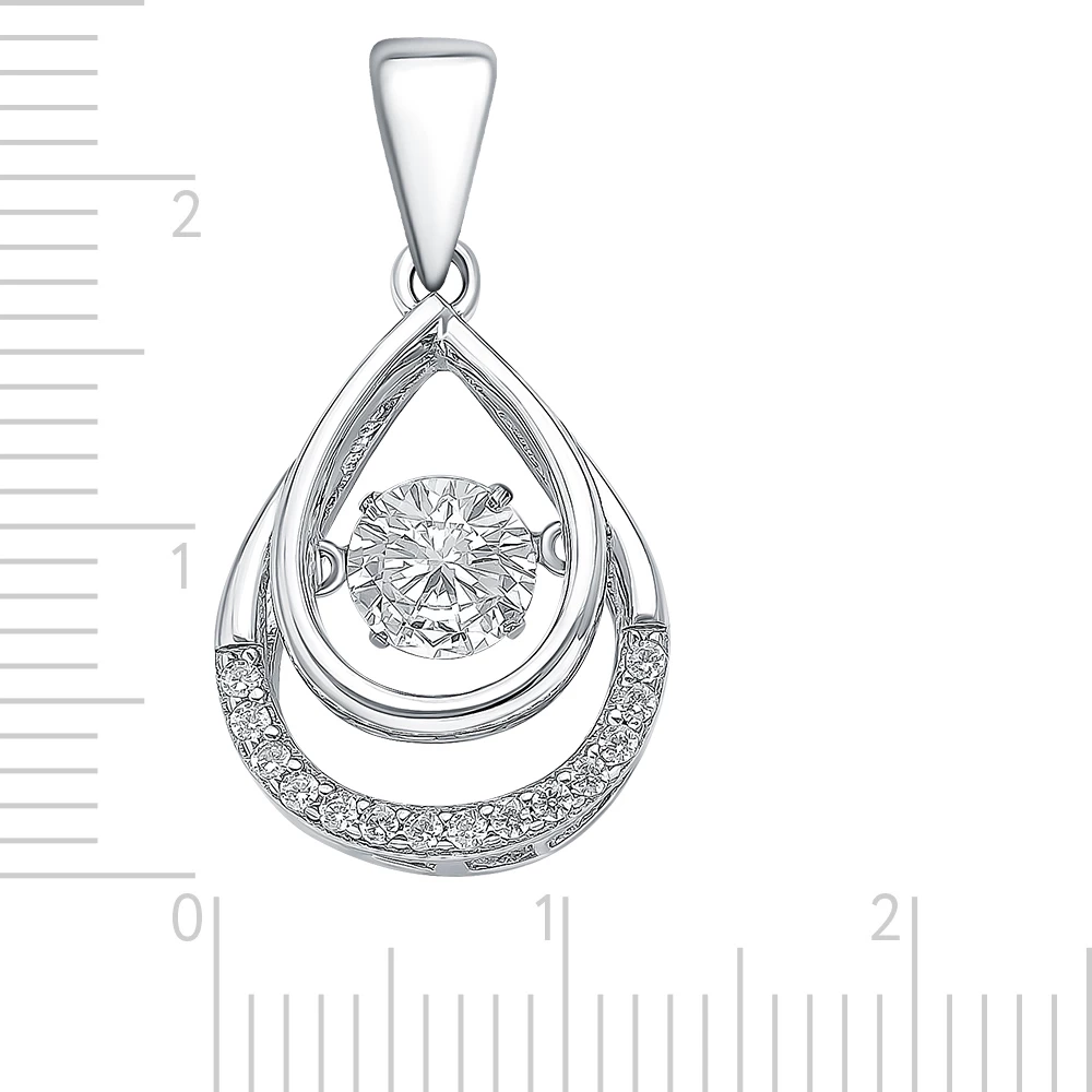 Подвес с фианитами из серебра 925 пробы