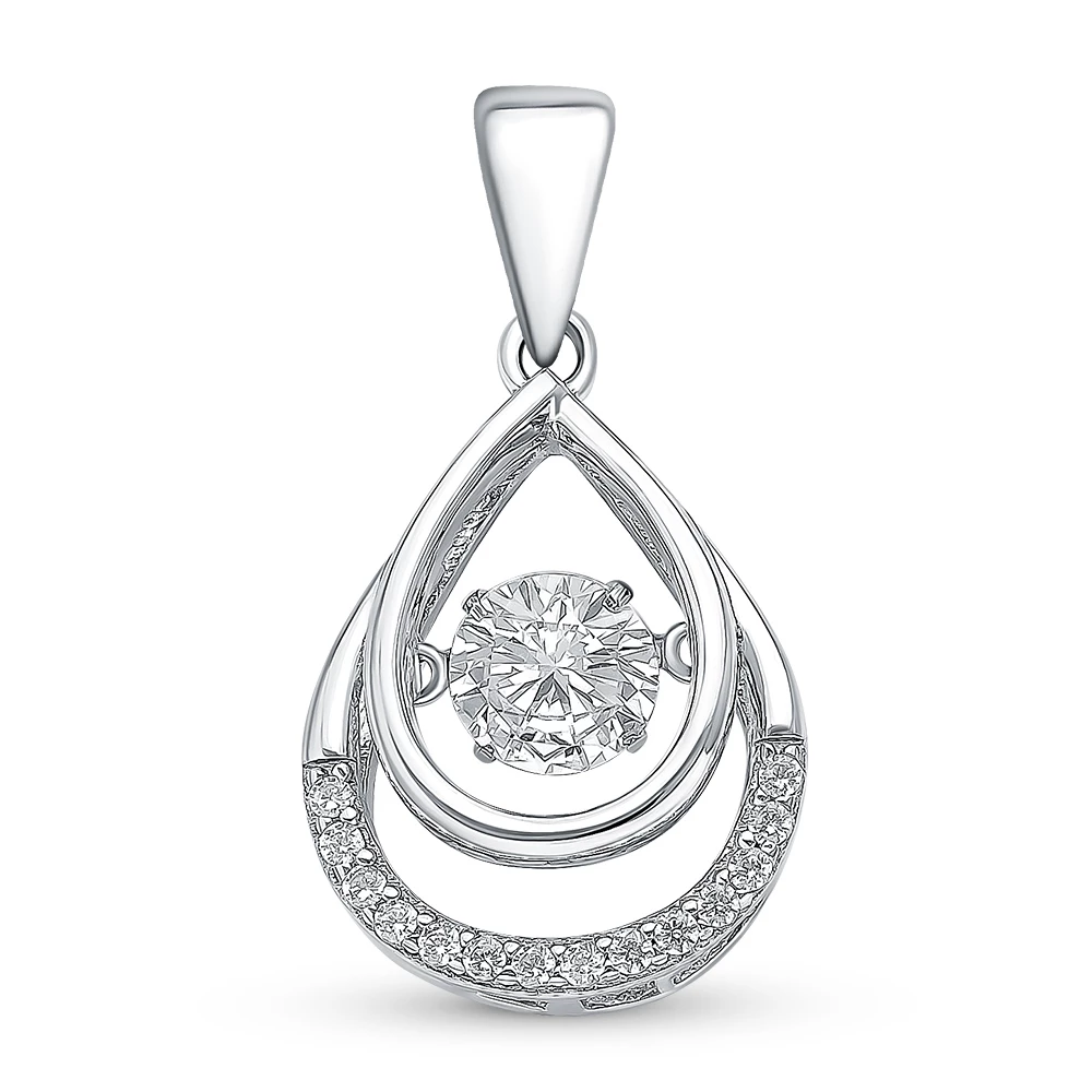 Подвес с фианитами из серебра 925 пробы