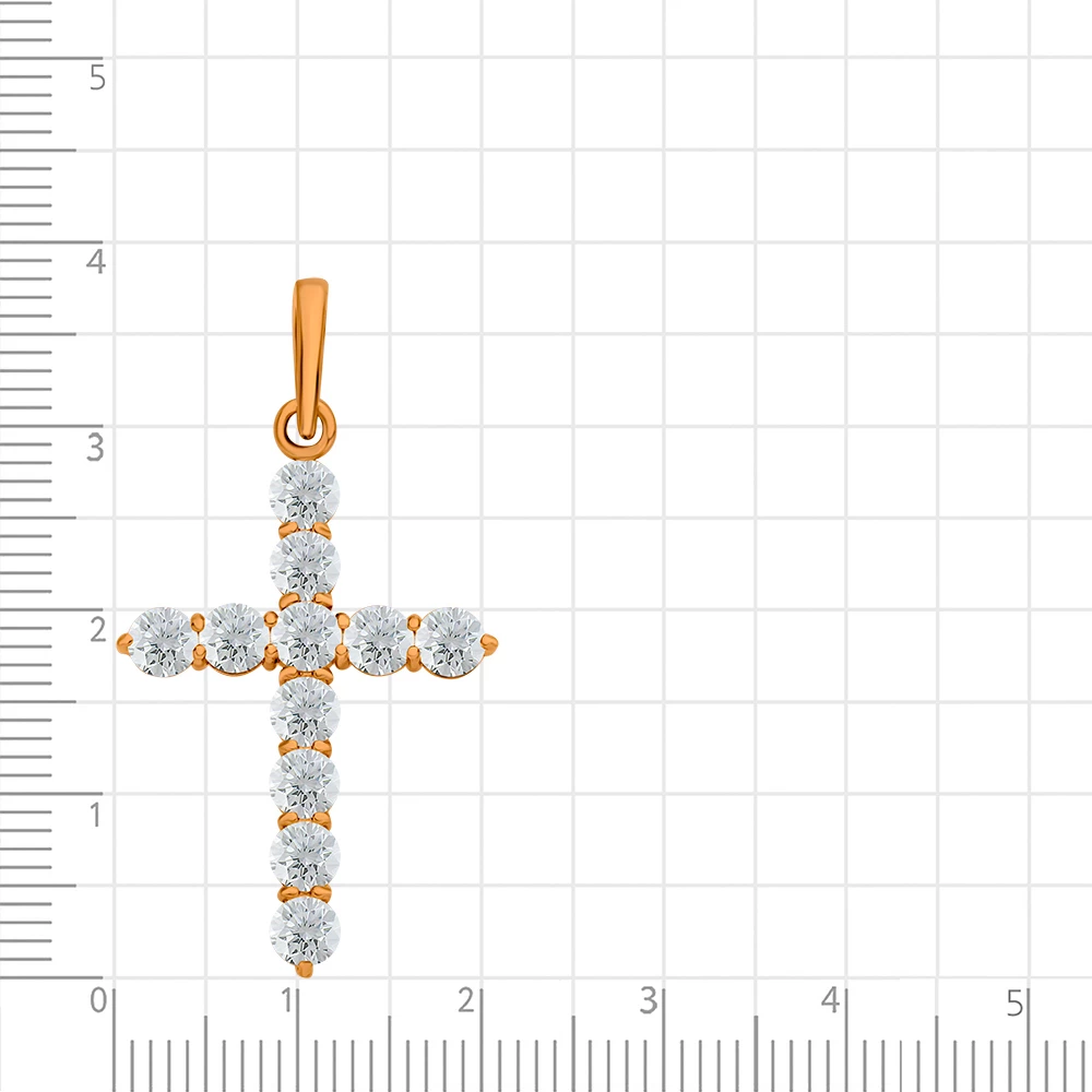 Крестик с фианитами из серебра 925 пробы 3