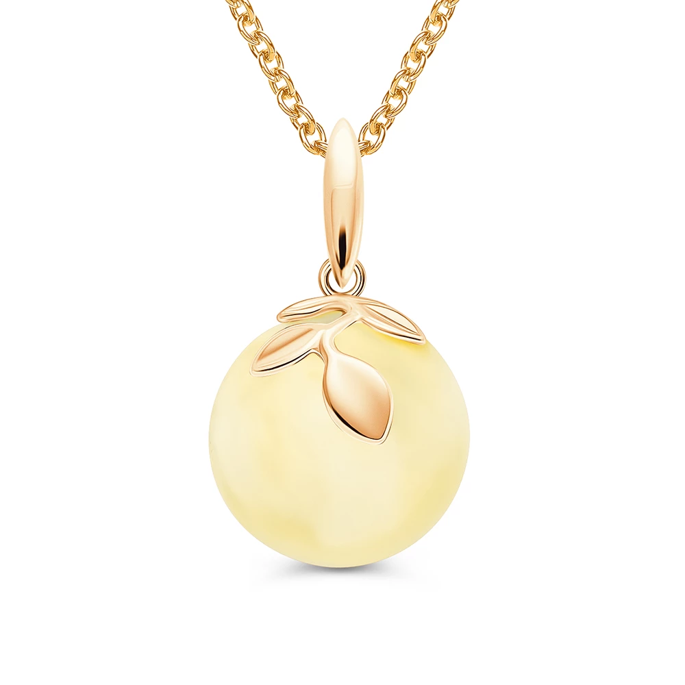 Подвес с янтарем из серебра 925 пробы