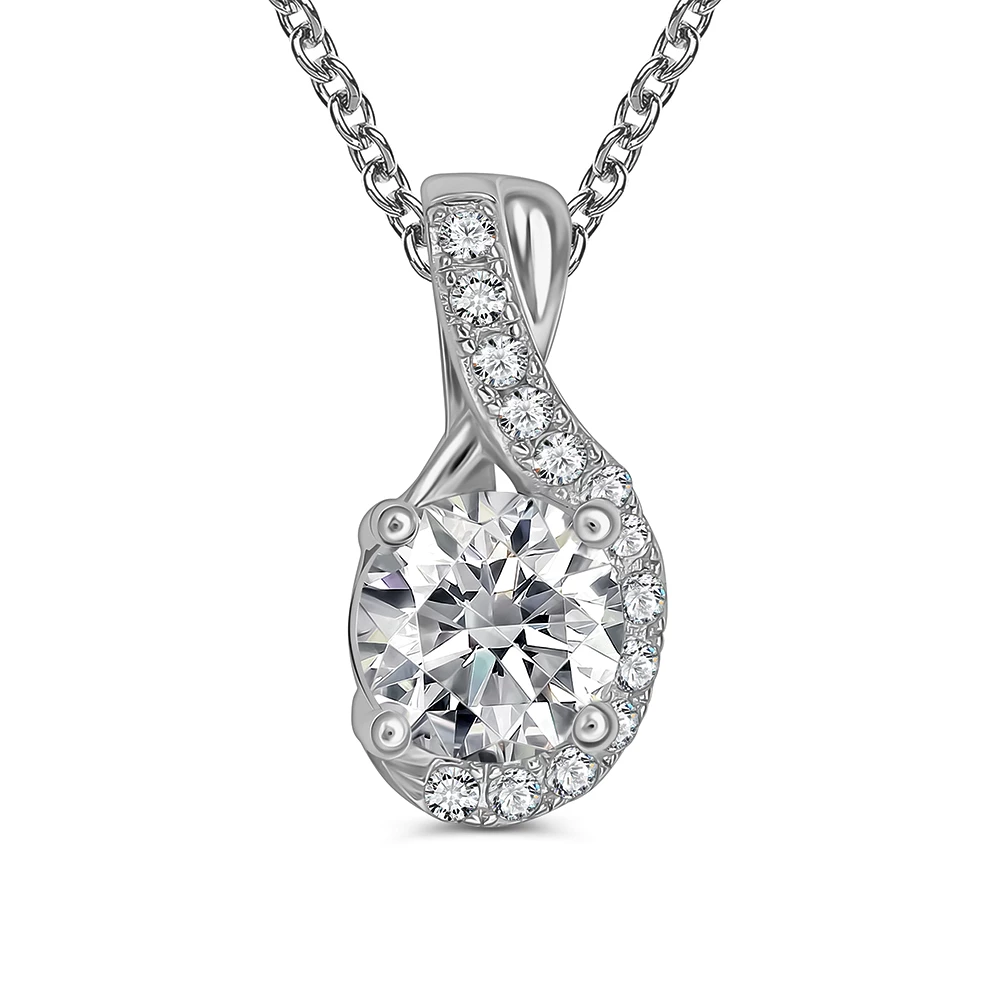 Подвес с фианитами из серебра 925 пробы