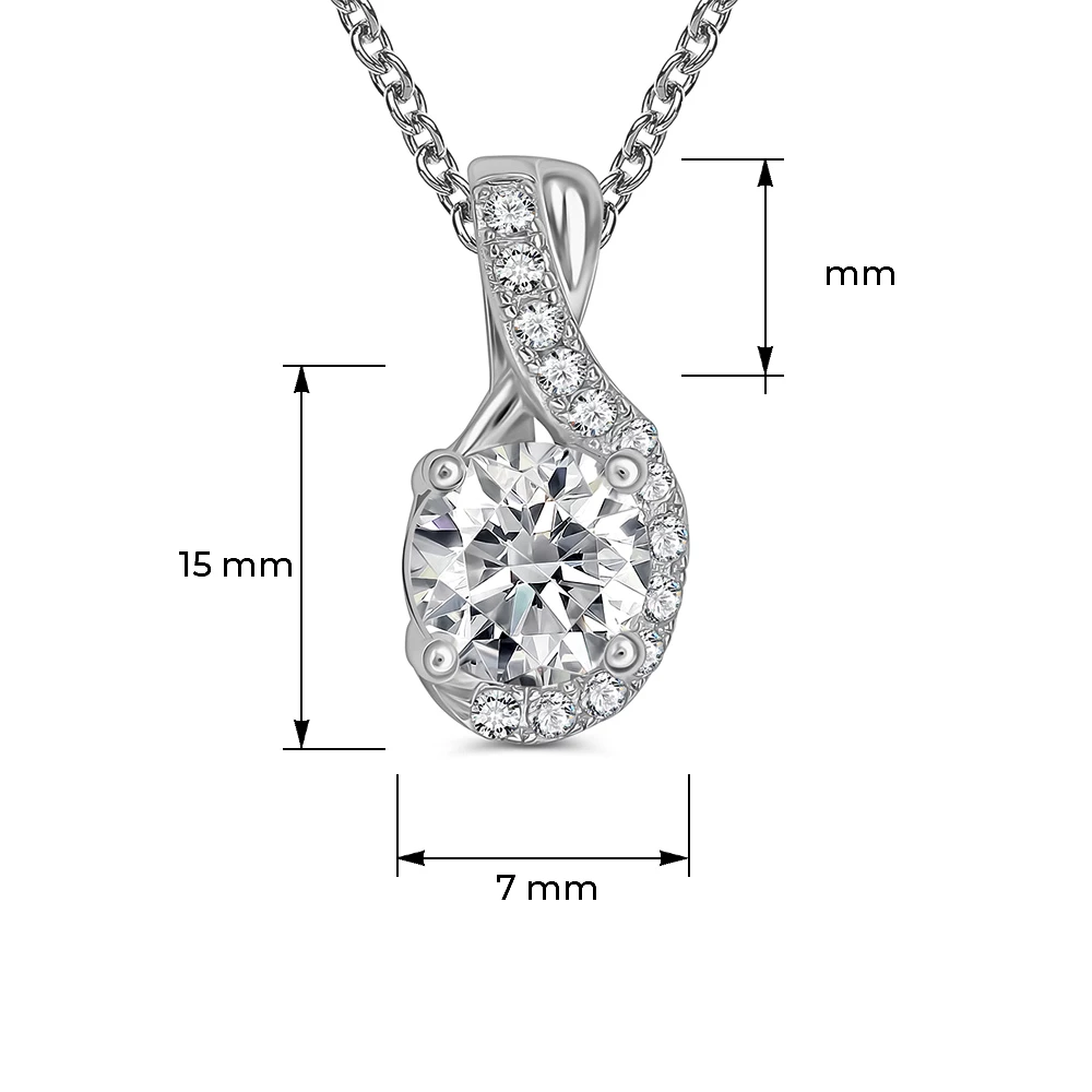 Подвес с фианитами из серебра 925 пробы