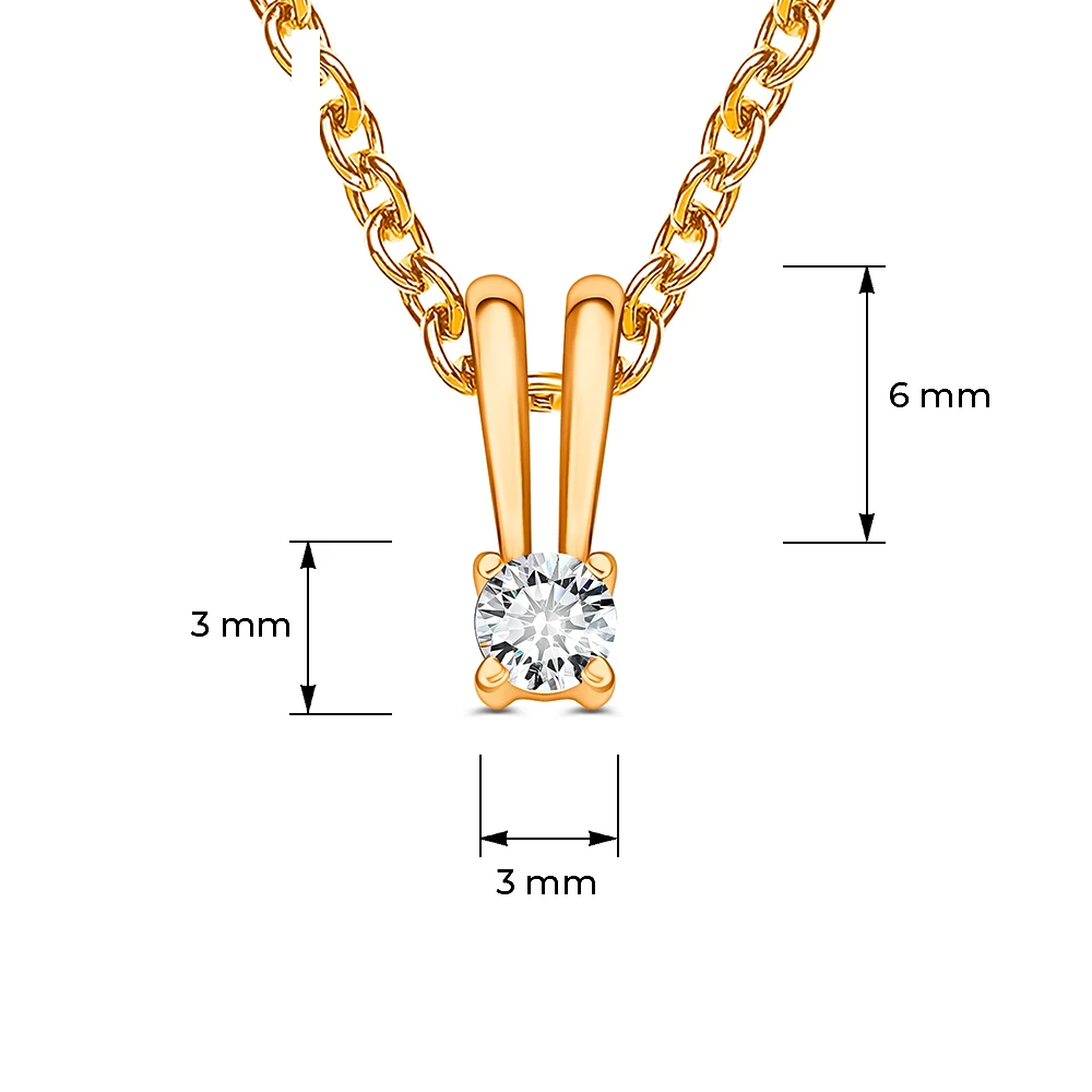 Подвес с фианитом из серебра 925 пробы