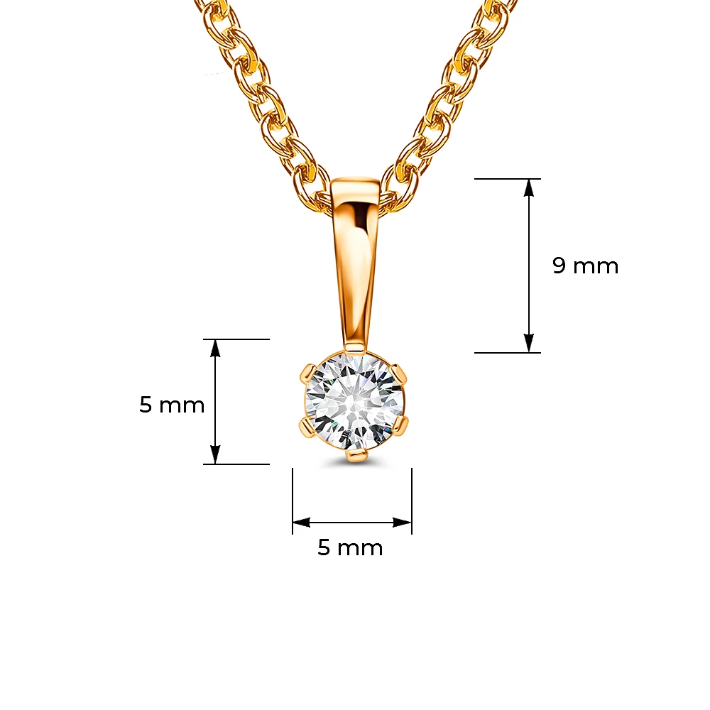 Подвес с фианитом из серебра 925 пробы 5