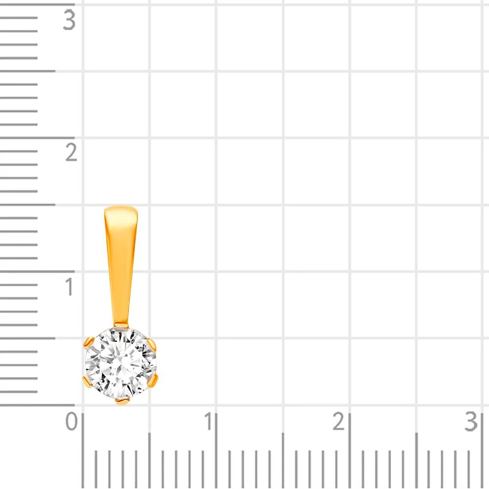 Подвес с фианитом из серебра 925 пробы 3
