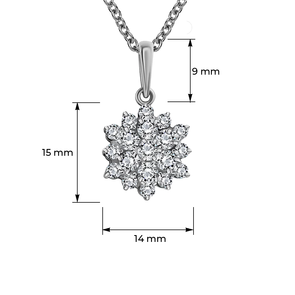 Подвес с фианитами из серебра 925 пробы