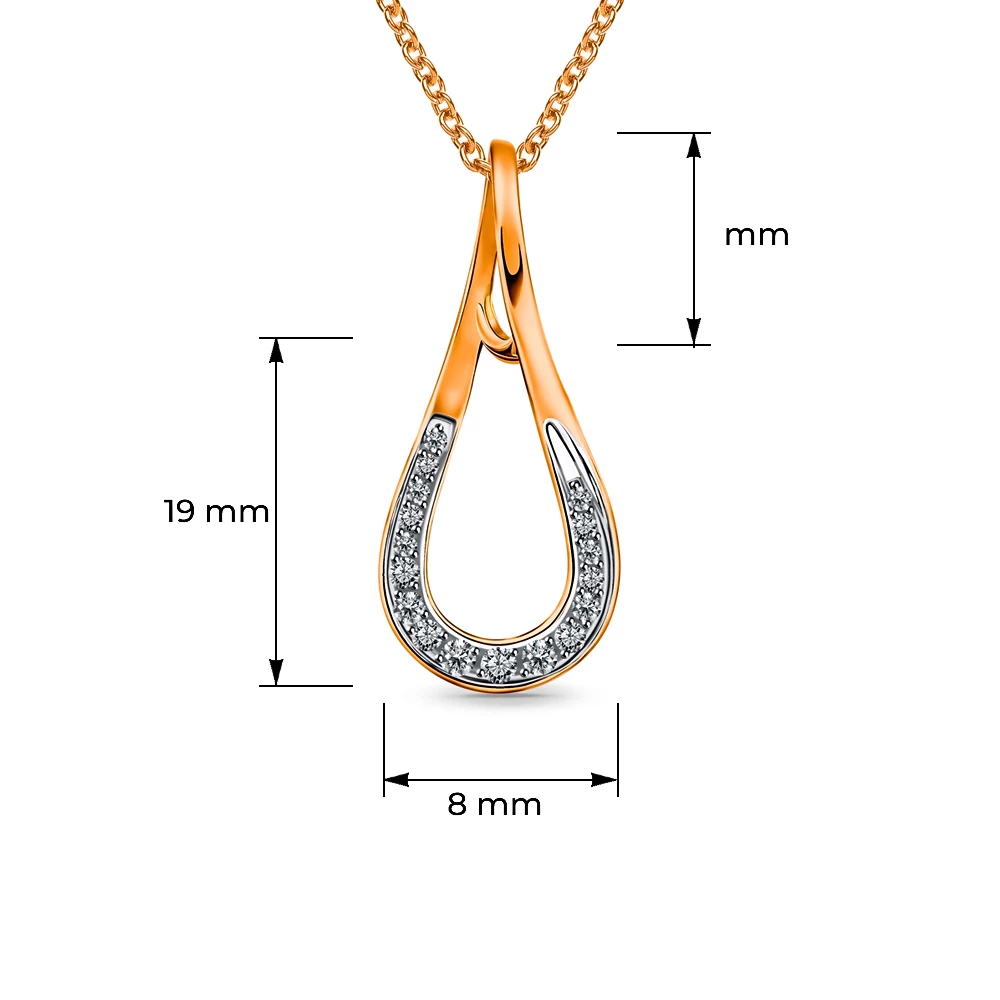 Подвес с фианитами из серебра 925 пробы