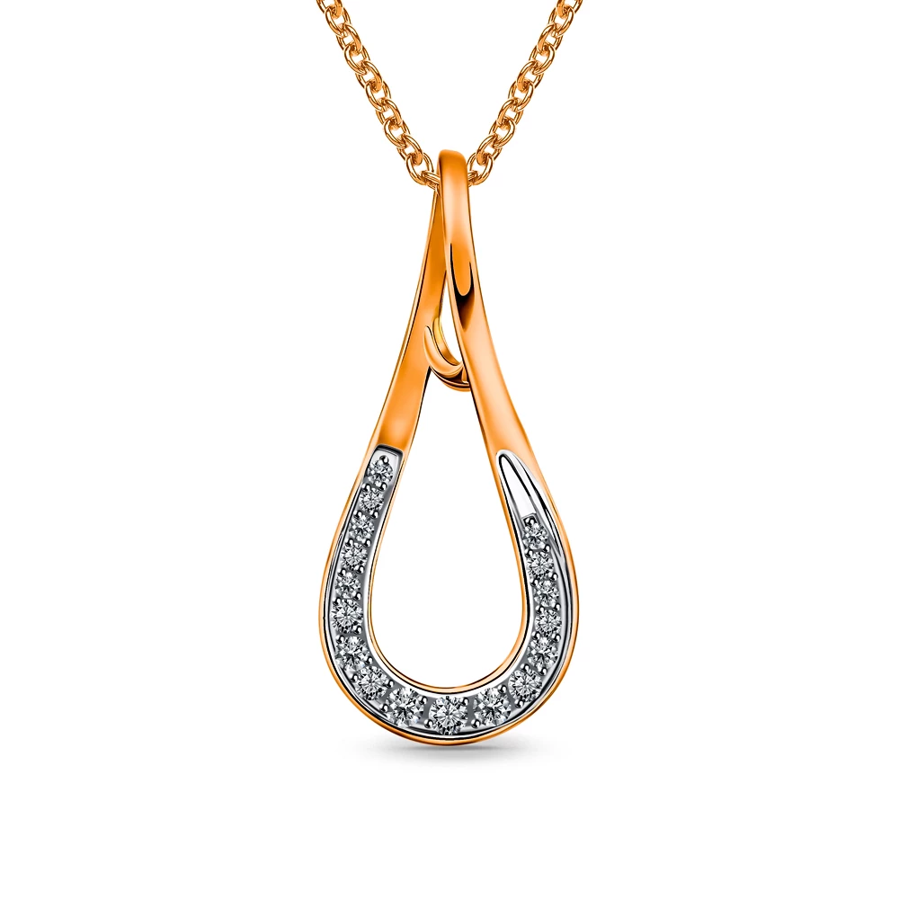 Подвес с фианитами из серебра 925 пробы