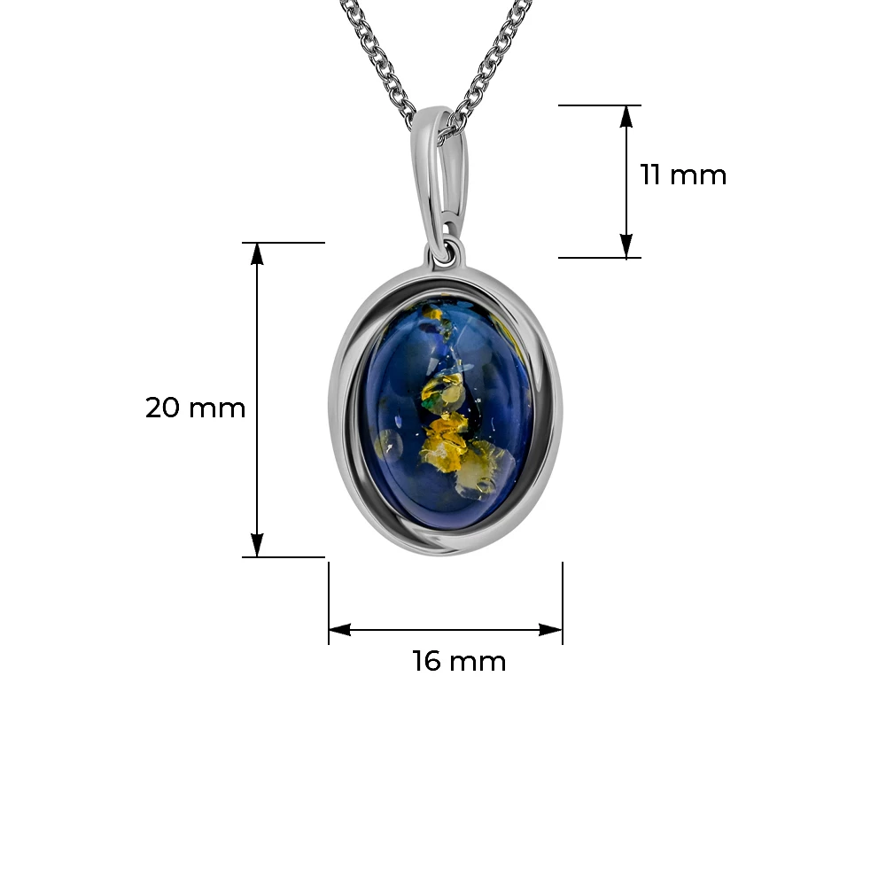 Подвес с янтарем из серебра 925 пробы