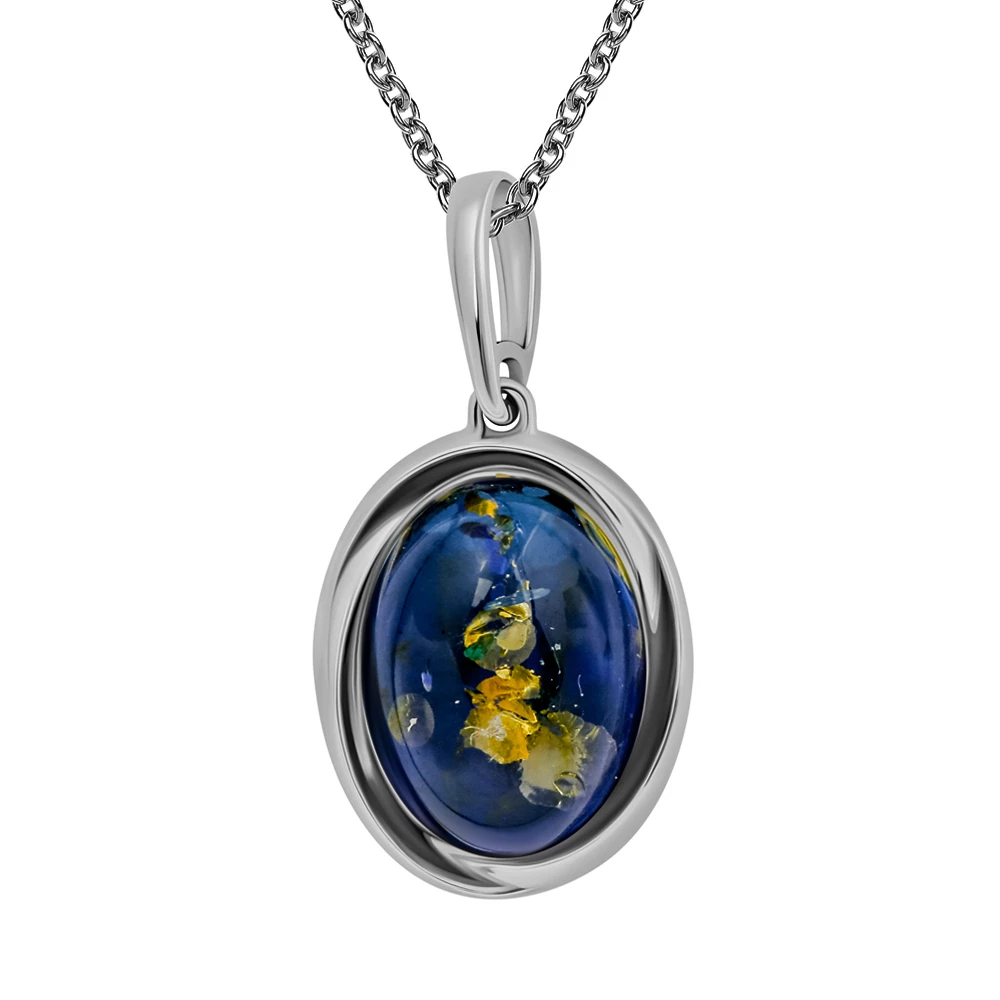 Подвес с янтарем из серебра 925 пробы