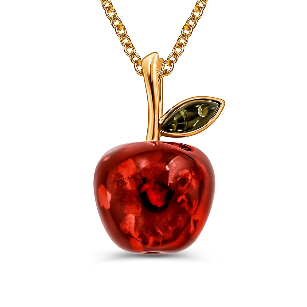 Подвес с янтарем из серебра 925 пробы