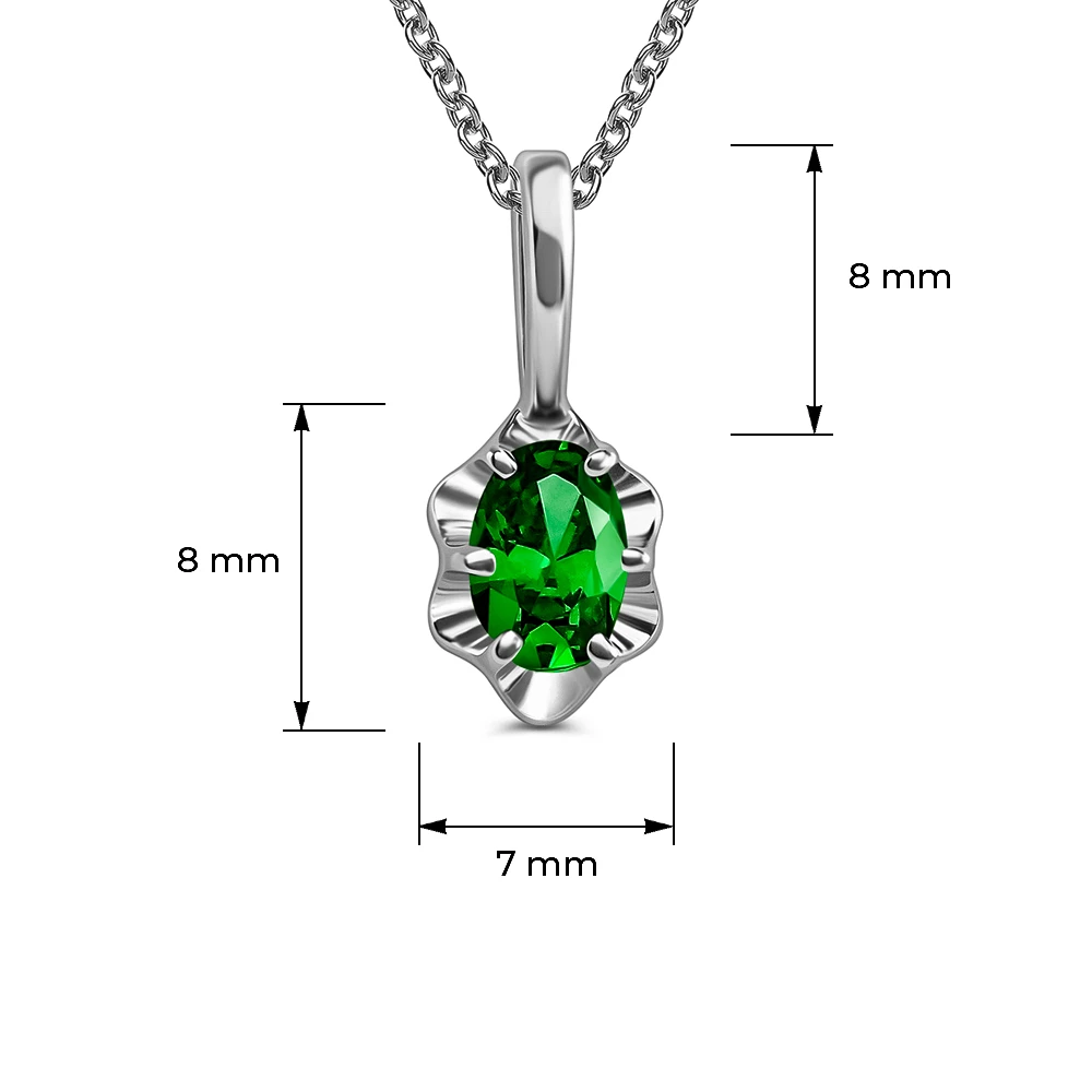 Подвес с фианитом из серебра 925 пробы