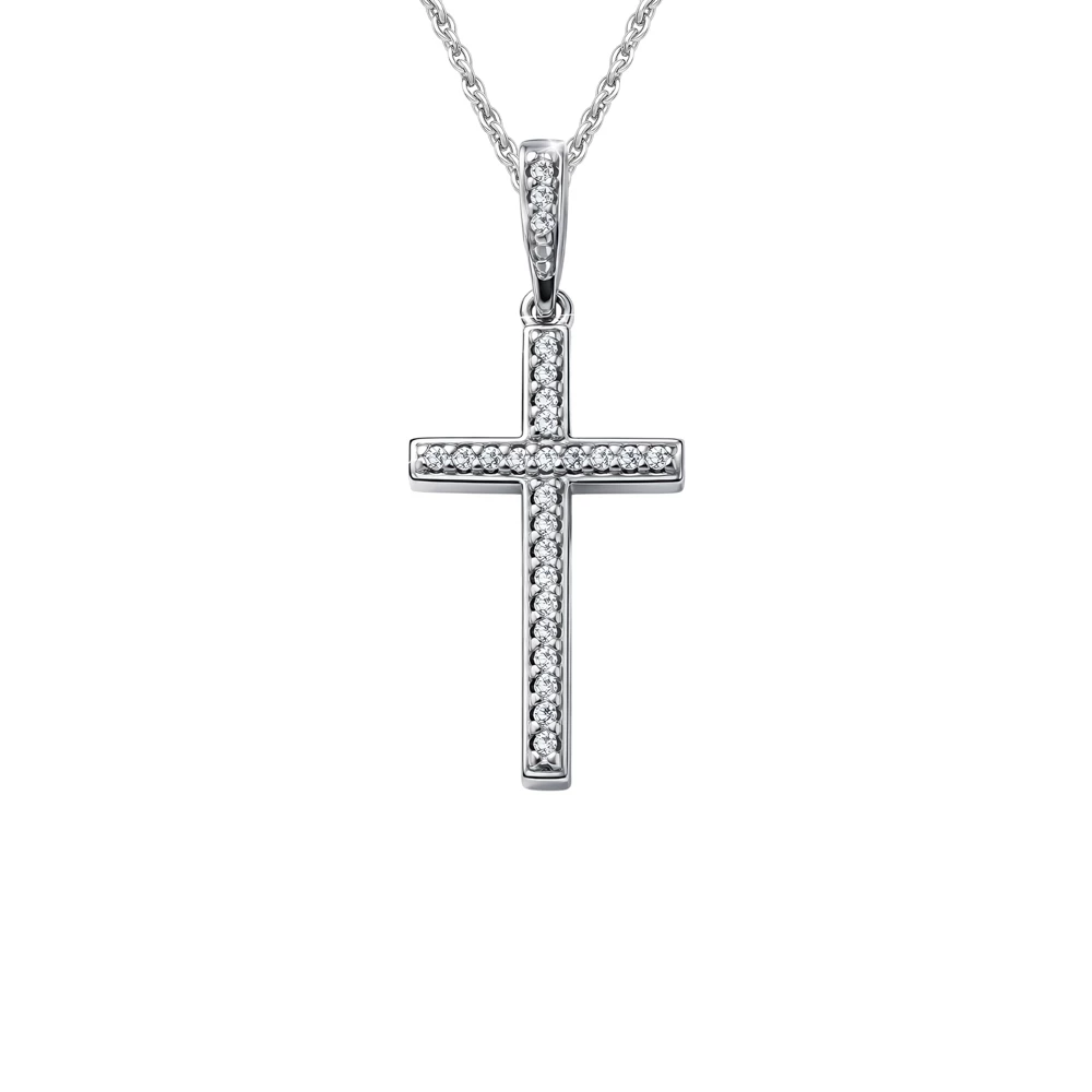 Подвес с фианитами из серебра 925 пробы