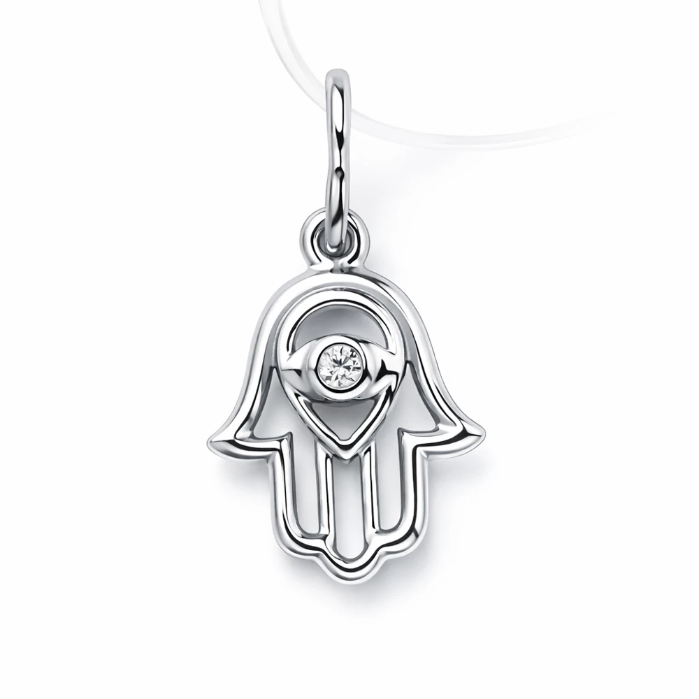 Подвес с фианитом из серебра 925 пробы