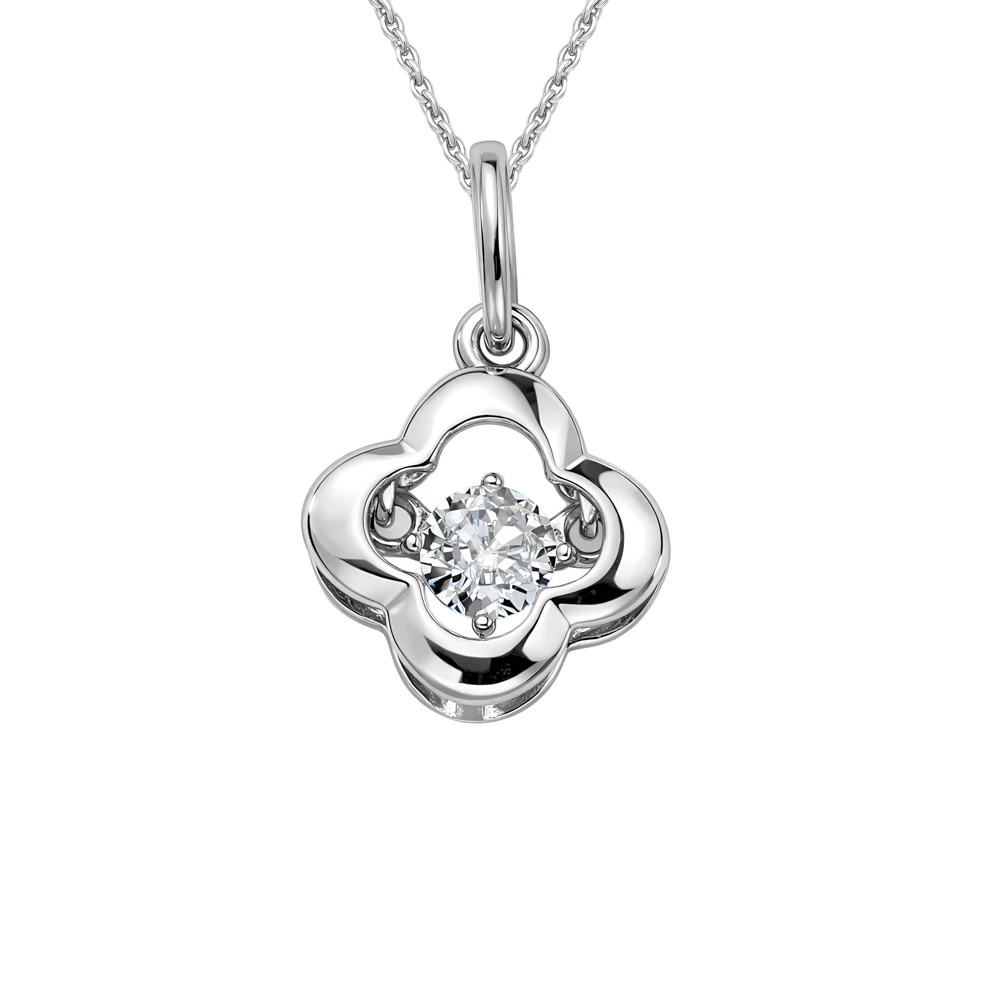 Подвес с фианитом из серебра 925 пробы