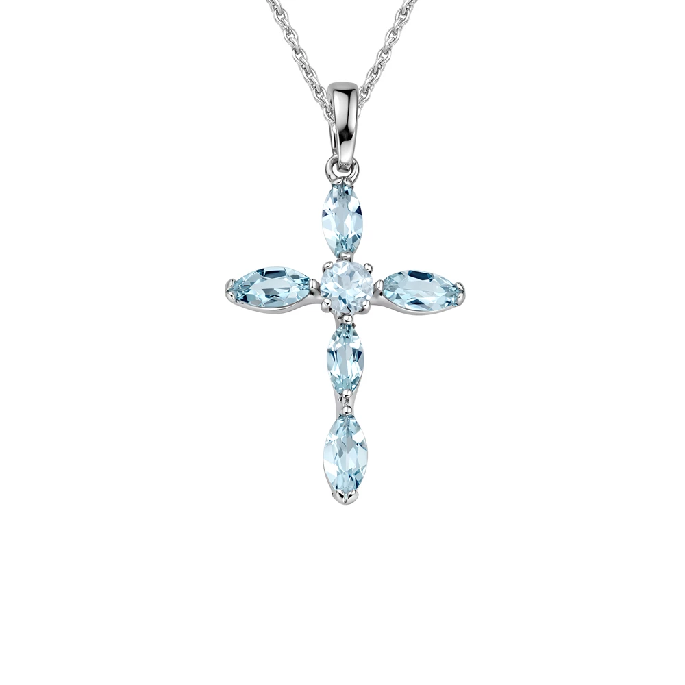 Подвес с топазами из серебра 925 пробы