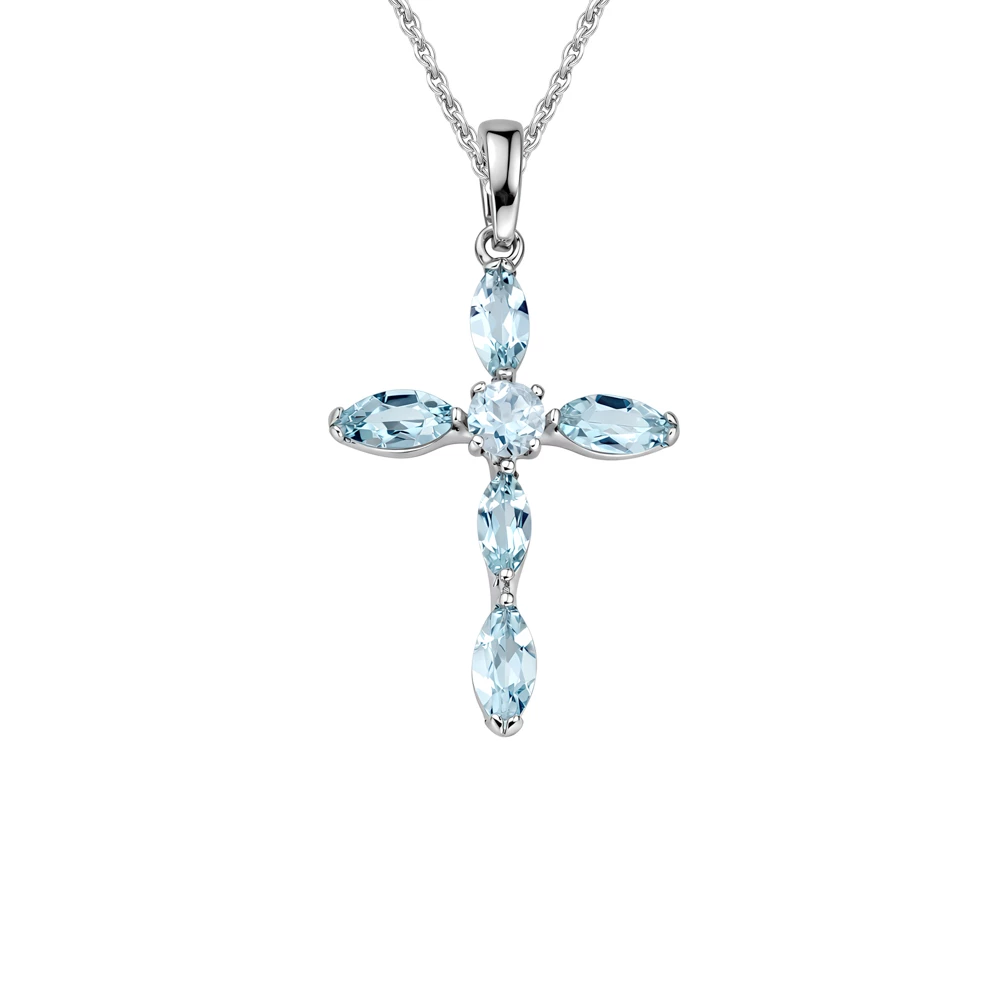 Подвес с топазами из серебра 925 пробы