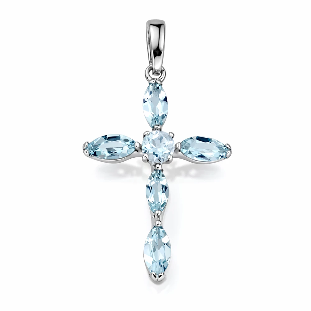 Подвес с топазами из серебра 925 пробы