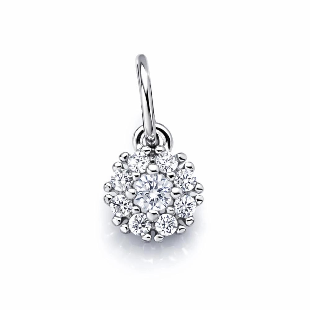 Подвес с фианитами из серебра 925 пробы