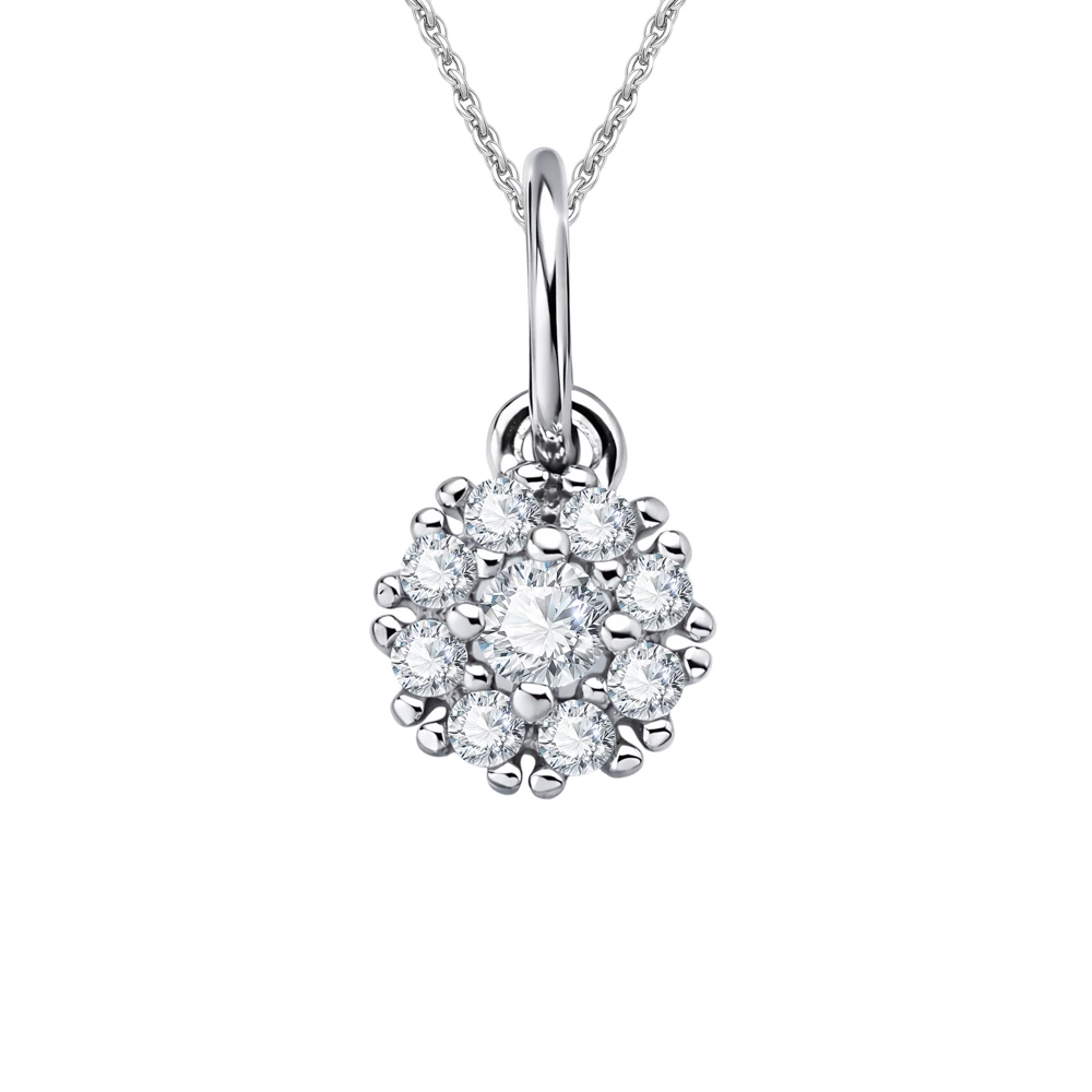 Подвес с фианитами из серебра 925 пробы