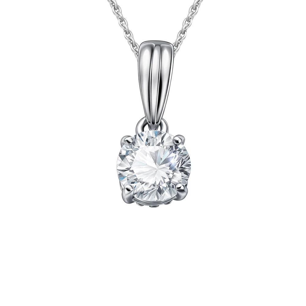 Подвес с фианитами из серебра 925 пробы