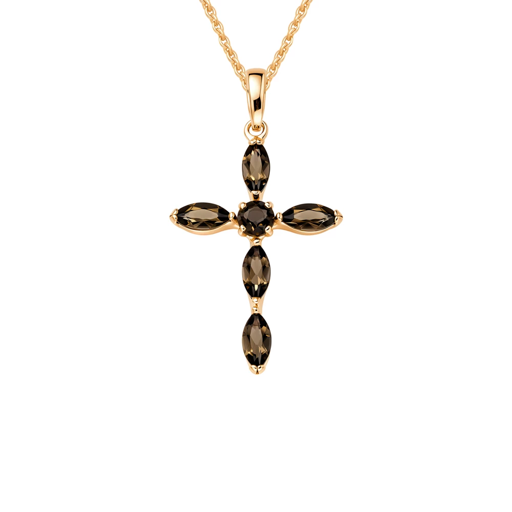 Подвес с раух-топазами из серебра 925 пробы