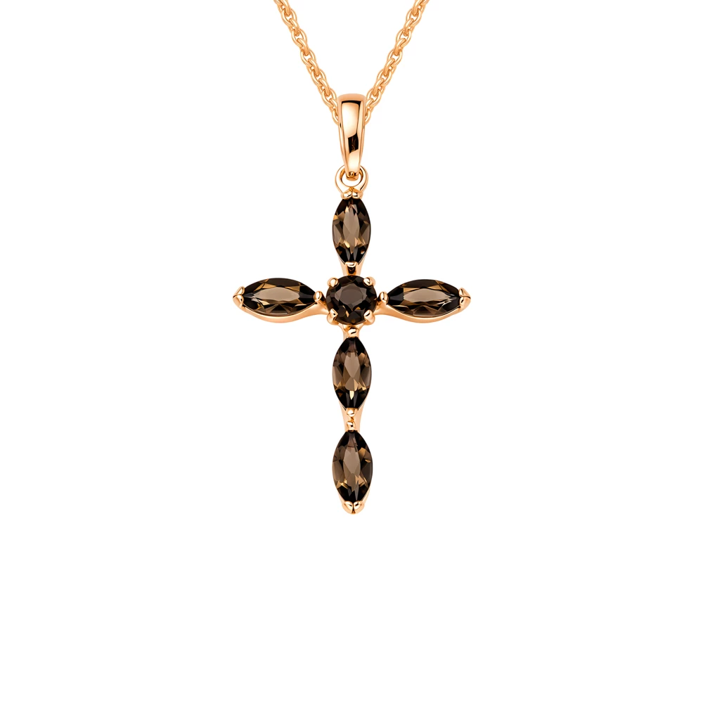 Подвес с раух-топазами из серебра 925 пробы